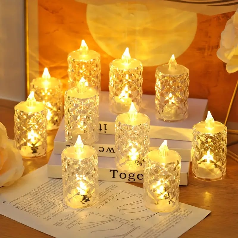 LED Kristallen Kaarsen voor Tijdloze Elegantie – SparkLume