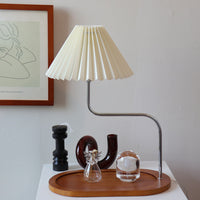 Retro Tafellamp met Plissé Kap voor Elegante Verlichting – Lumen