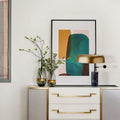 Moderne Tafellamp met Marmeren Basis en Gouden Kap - Lumora