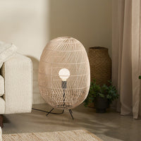 Trendy Rattan Vloerlamp voor Moderne Interieurs – Zanova